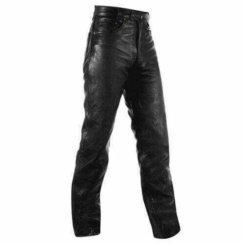 apro usnjene motoristicne hlace 5 tache crne