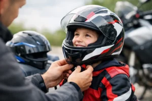 Otroška motoristična čelada: prava velikost