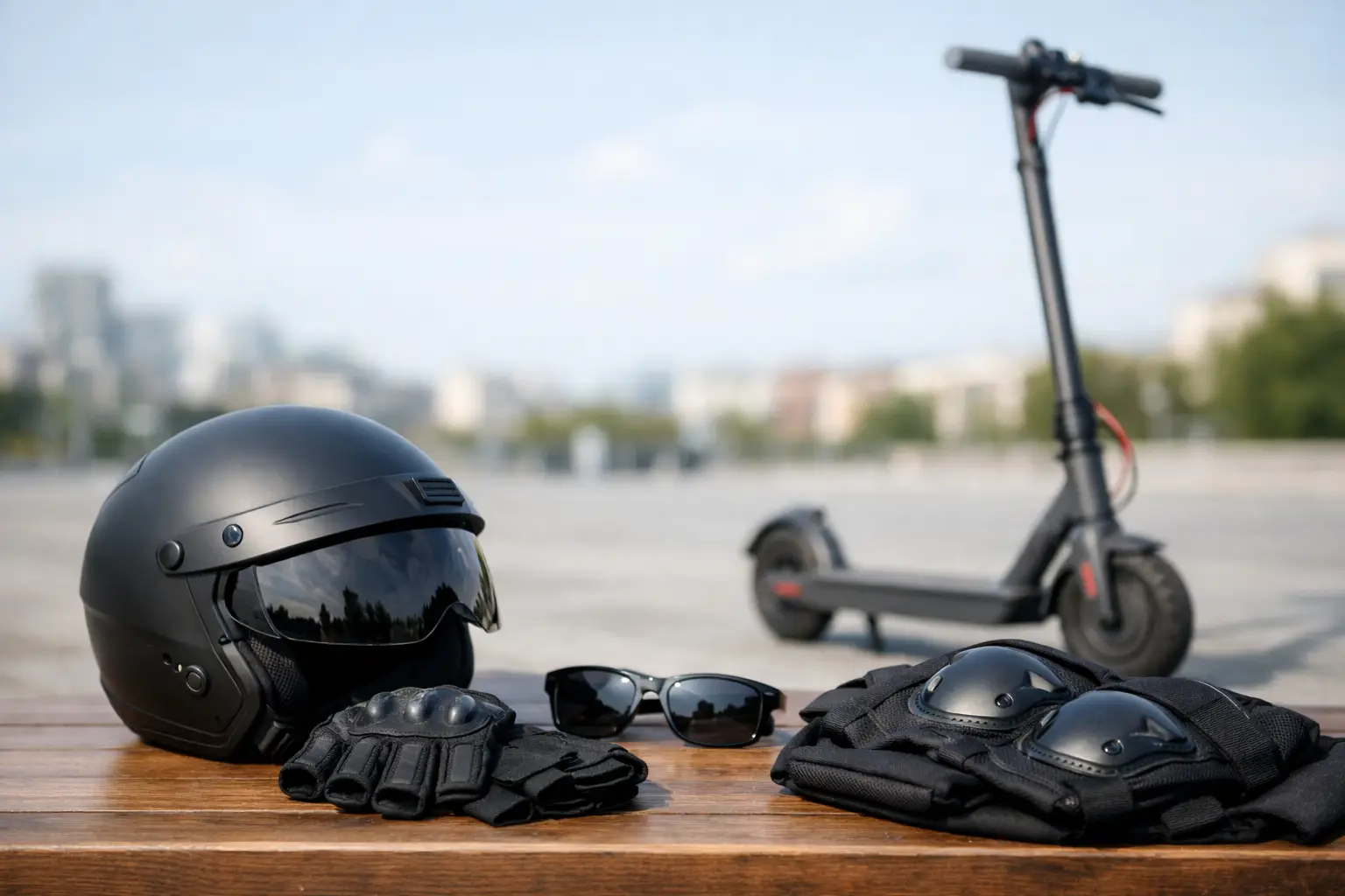 Primer opreme za vožnjo s scooterjem