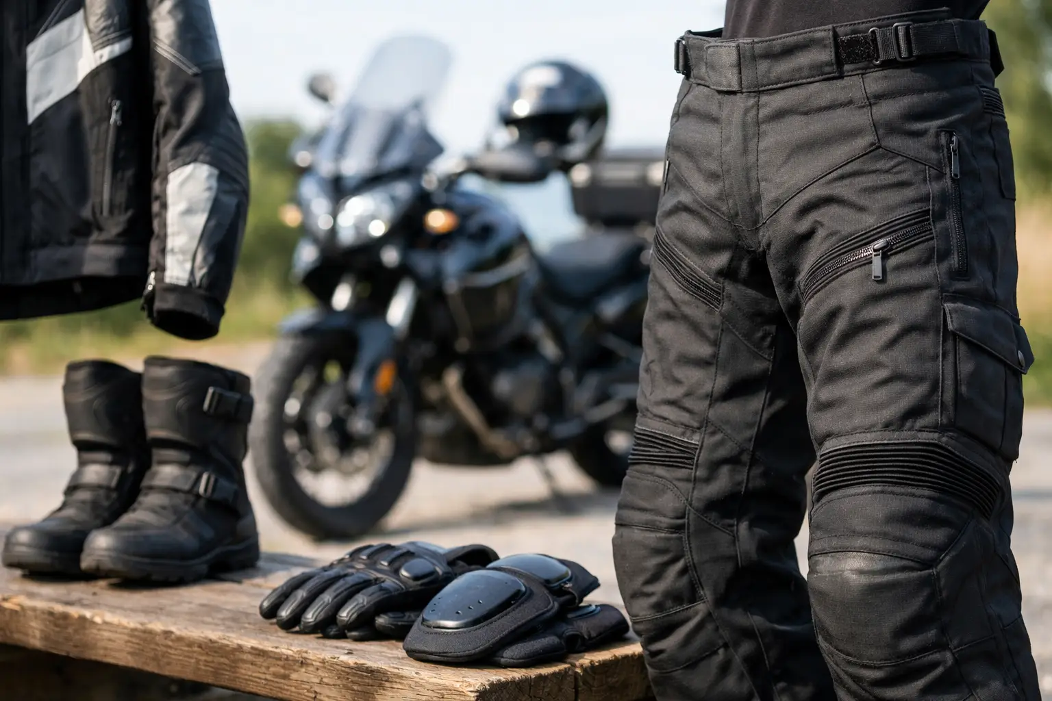 Vodnik za motoristične hlače brez ugibanja